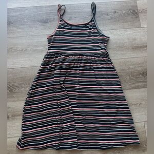 wild fable Black, Orange & White Striped Tank Dress